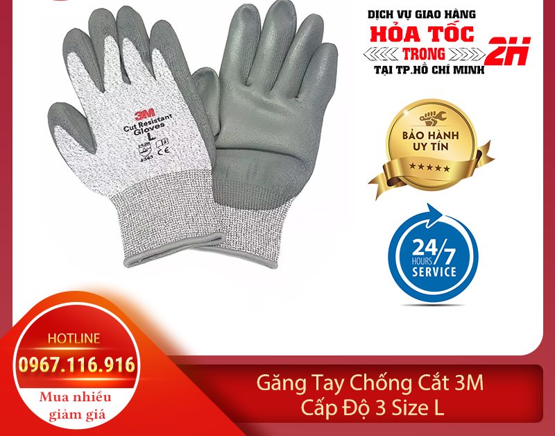 Găng tay chống cắt 3m cấp độ 5