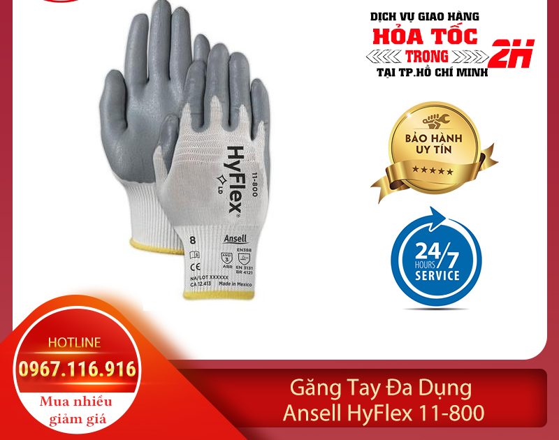 Găng Tay Đa Dụng Ansell HyFlex 11-800