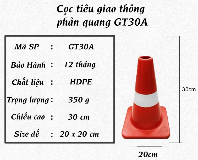 Cọc giao thông phản quang GT30A